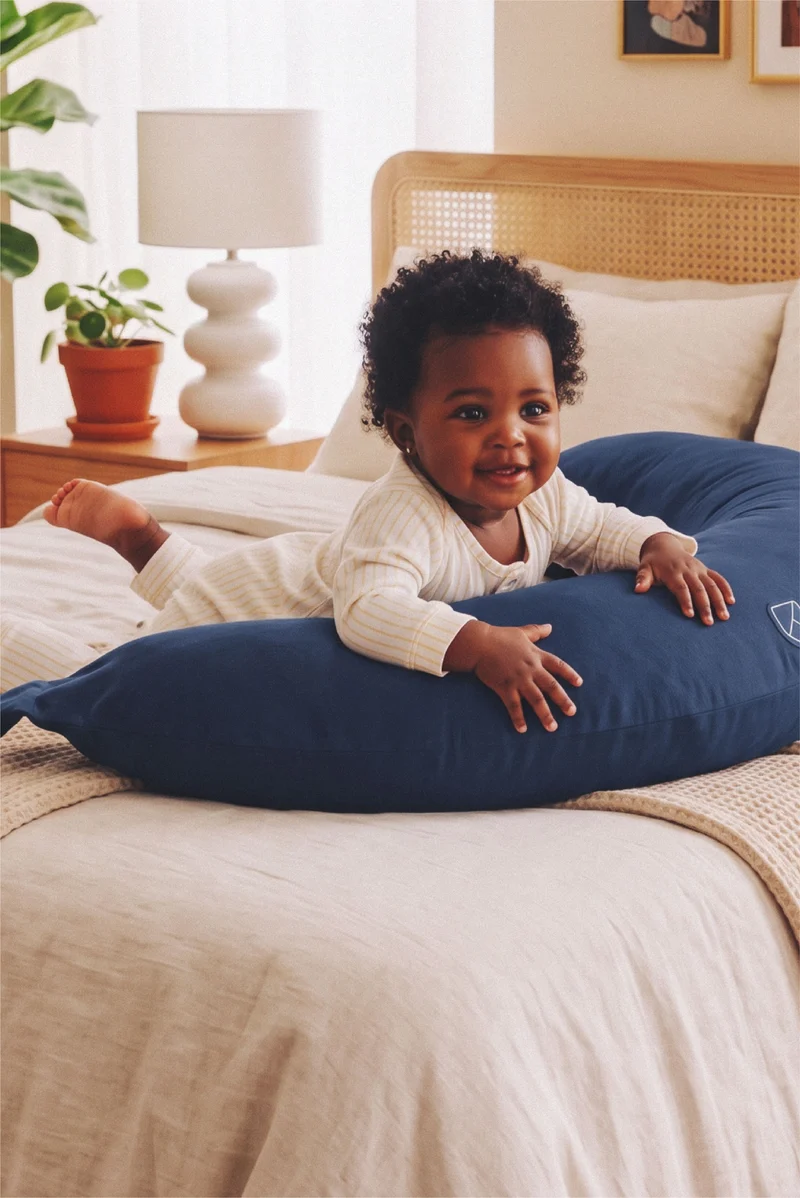 HUGS Pregnancy and Breastfeeding Pillow - Dark Blue