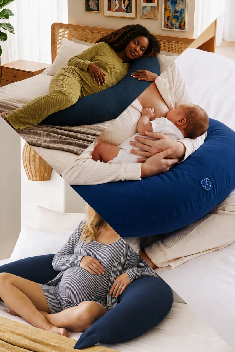 HUGS Pregnancy and Breastfeeding Pillow - Dark Blue