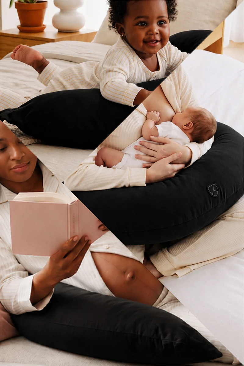HUGS Pregnancy and Breastfeeding Pillow - Black