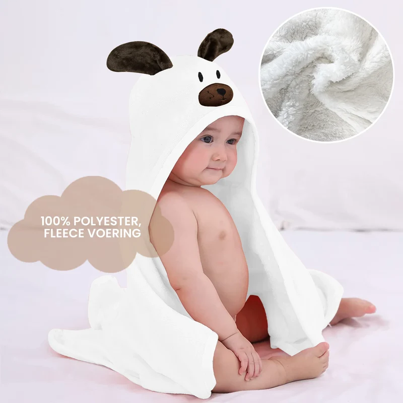 Mooiys Multifunktions-Baby-Fleecedecke mit Kapuze - Wickeldecke - Decke 75x100 cm - Kaninchen - Braun