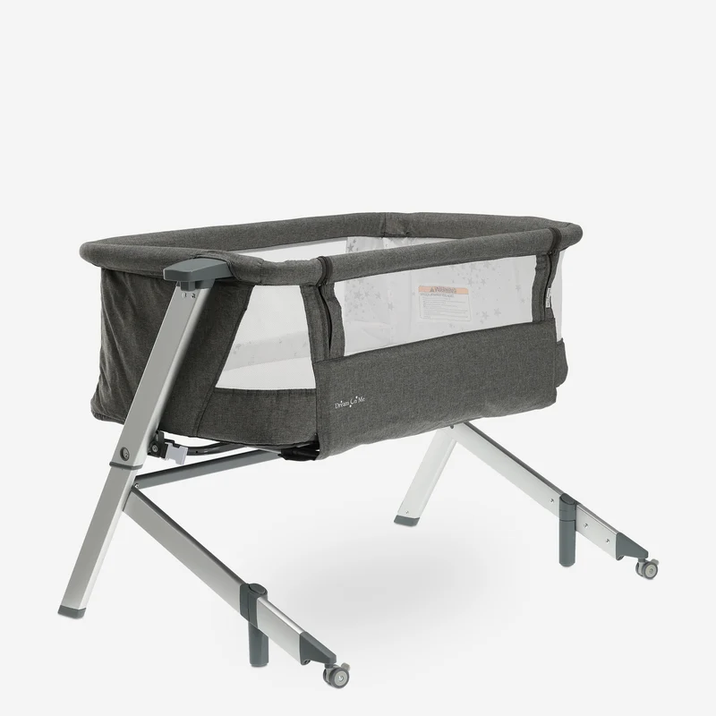 Mooiys Dream On Me 3-in-1-Beistellbett – Babybett bis 9 kg – Mitwachsendes Bett – 2 Rollen mit Bremse – Reisebett – Höhenverstellbar – Atmungsaktives Netzgewebe – Inklusive Matratze und Transporttasche – Abnehmbarer Bezug
