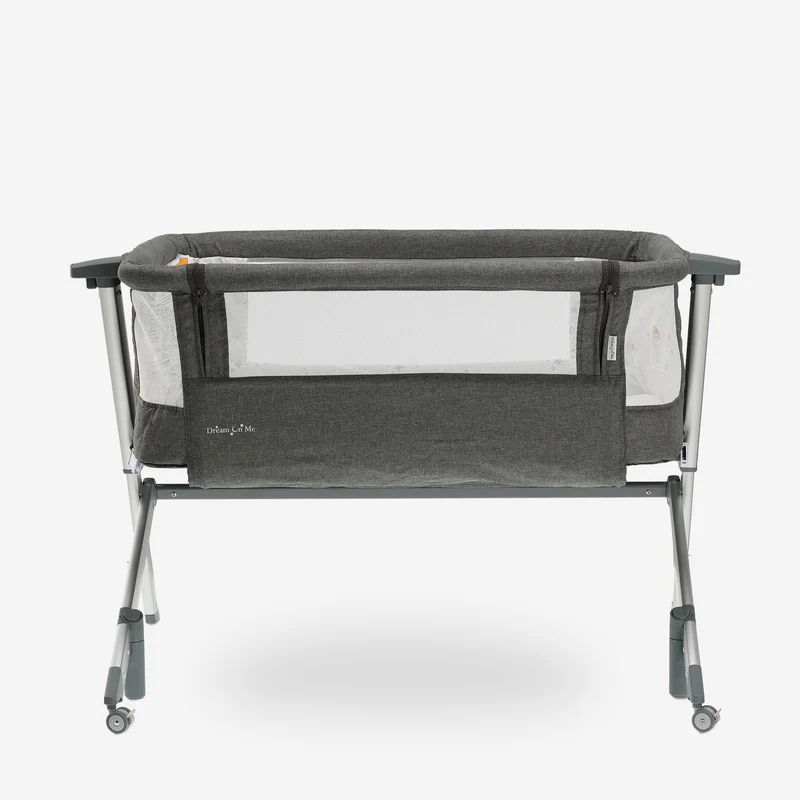 Mooiys Dream On Me 3-in-1-Beistellbett – Babybett bis 9 kg – Mitwachsendes Bett – 2 Rollen mit Bremse – Reisebett – Höhenverstellbar – Atmungsaktives Netzgewebe – Inklusive Matratze und Transporttasche – Abnehmbarer Bezug