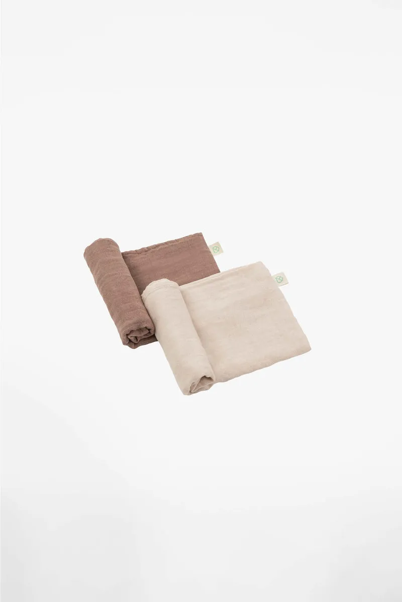 SOFT TOUCH 80x80 BAMBOO newborn muslin cloths - Oat-Cappuccino