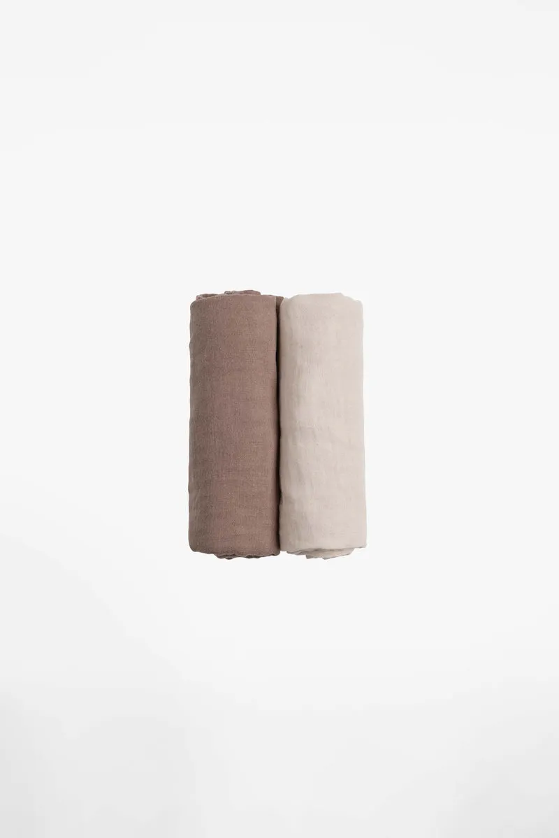 SOFT TOUCH 80x80 BAMBOO newborn muslin cloths - Oat-Cappuccino