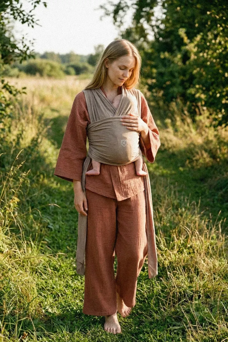 CUDDLE BAND 2 LINEN Newborn Baby Wrap - Cappuccino