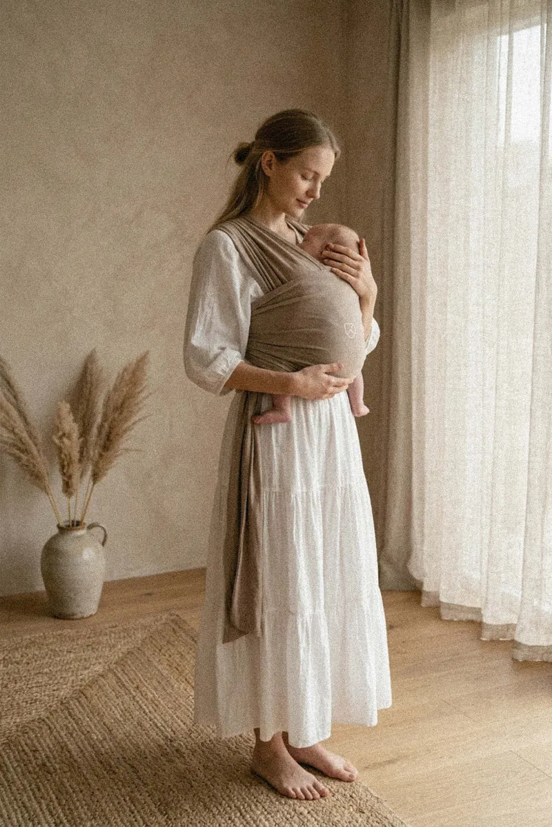 CUDDLE BAND 2 LINEN Newborn Baby Wrap - Cappuccino