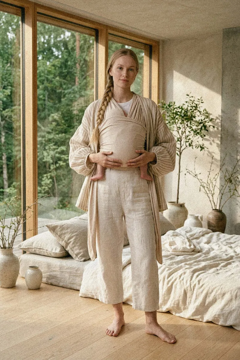 CUDDLE BAND 2 LINEN Newborn Baby Wrap - Oat