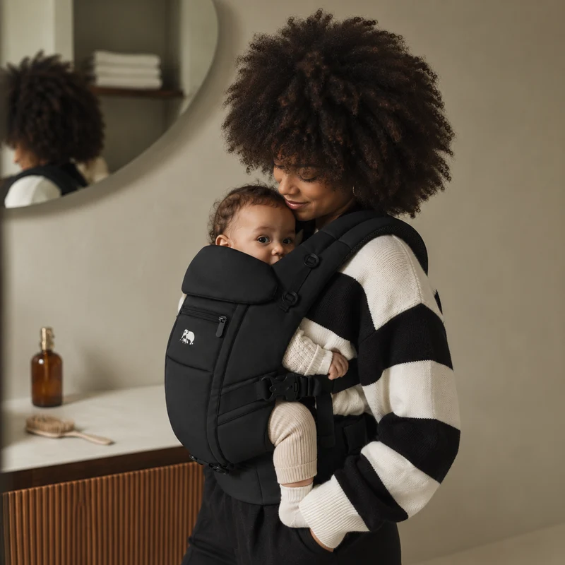 Deryan Ergonomische Babytrage - Bauchtrage 4-in-1 - Schwarz