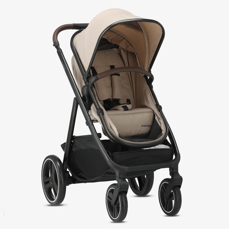 Mooiys Luca 3-in-1-Kinderwagen – Multifunktionaler Kinderwagen – inklusive Autositz – Nougat
