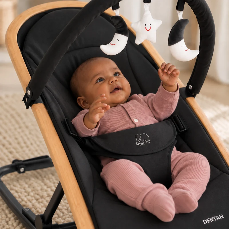 Deryan Rocker Luxe 2-in-1-Wippe - Schwarz