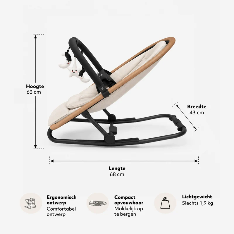 Deryan Rocker Luxe 2-in-1-Wippe - Creme