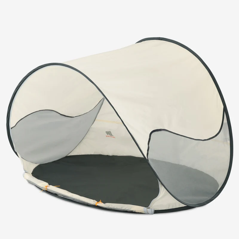 Deryan Luxuriöses Pop Up Strandzelt - Anti-UV 50+ - Creme