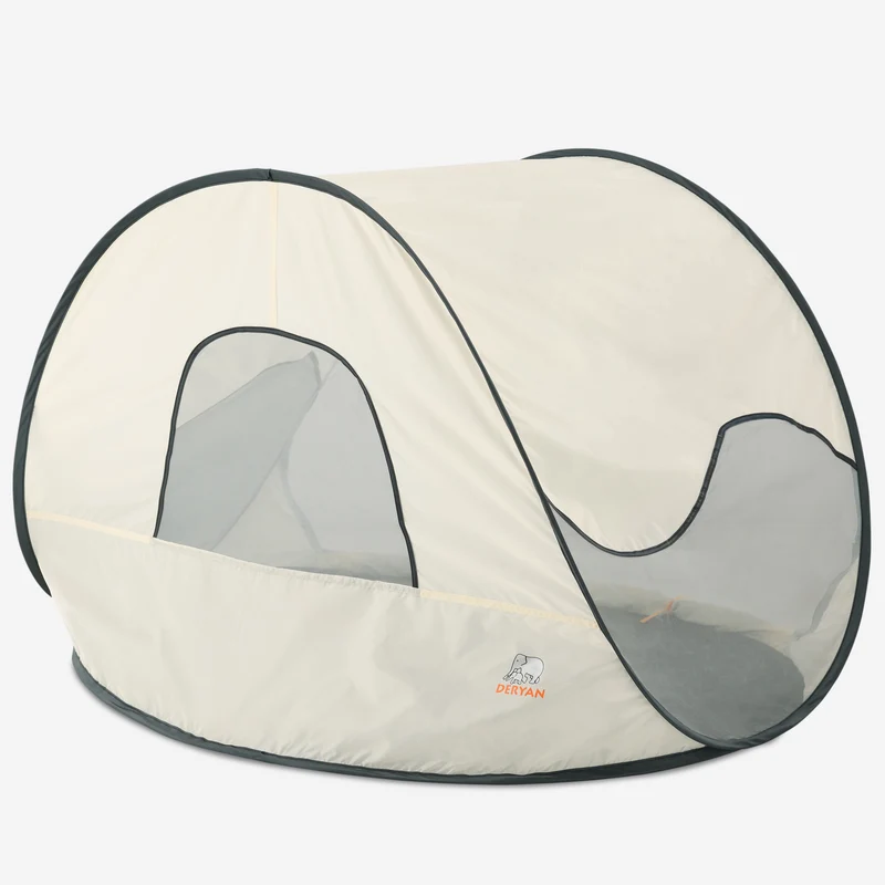 Deryan Luxuriöses Pop Up Strandzelt - Anti-UV 50+ - Creme