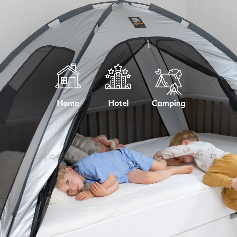 Bett Zelt Moskitonetz Silber - 200x90cm - Höchste Qualität Moskitonetz