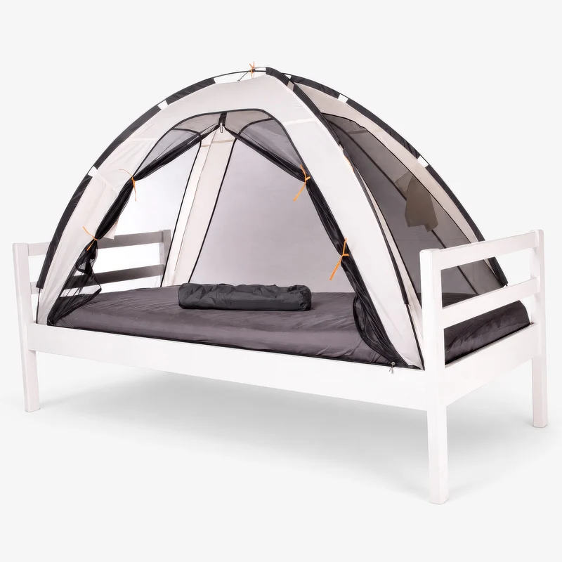 Bettzelt Moskitonetz Creme - 200x90cm - Höchste Qualität Moskitonetz