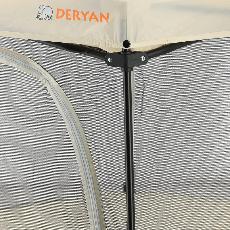 Deryan Tragbares Laufgitter - Creme - Feste Matratzenbasis - Reisebox - Campingbett