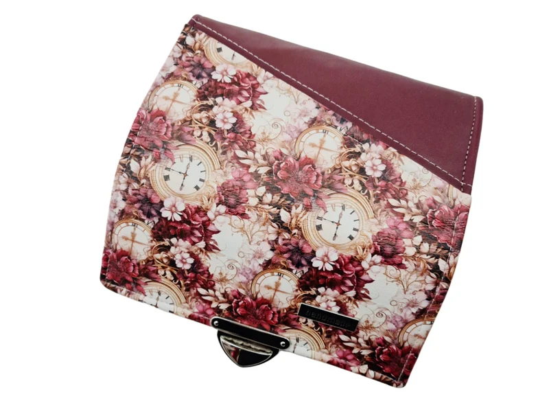Geldbörse Uhren Blumen burgund von Atelier MiaMia