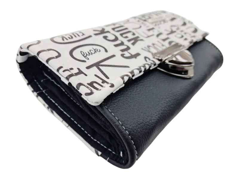 Geldbörse F`ck weiß schwarz von Atelier MiaMia