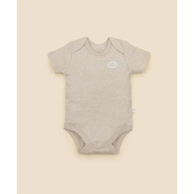Lummi in Colour Short Sleeve Bodysuit - Heather Oat