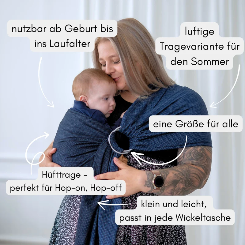 Hüfttrage Ring Sling - Adam aus Bambus