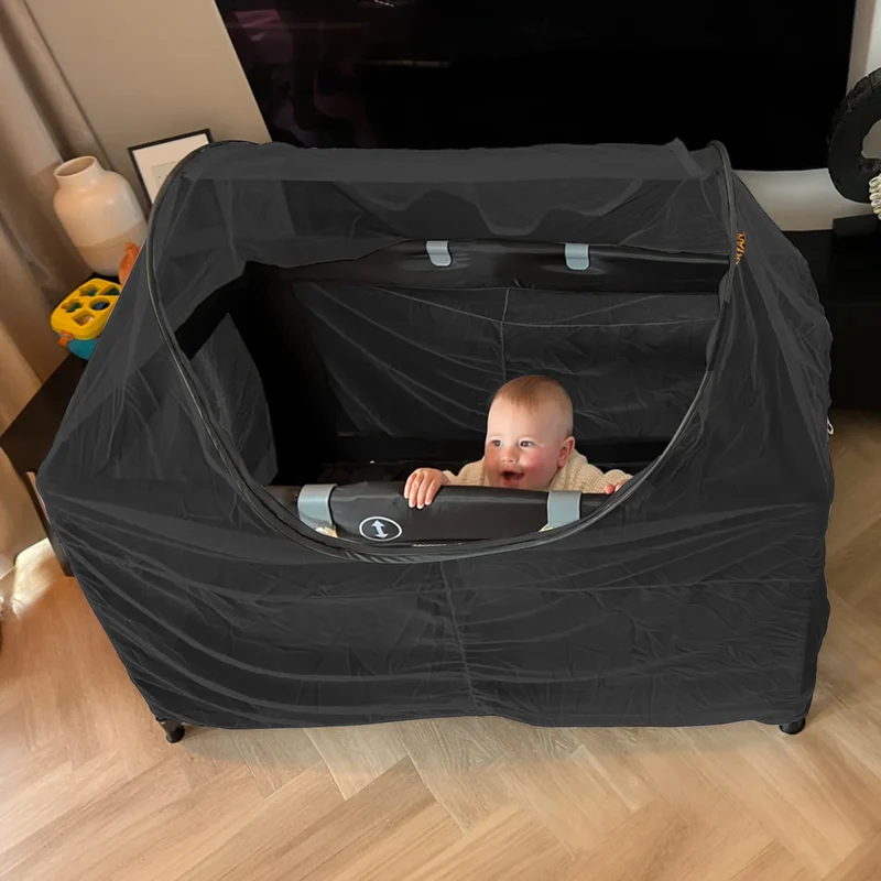 Deryan Luxus-Camping-Bett-Moskitonetz - Bettgestell-Moskitonetz - Pop-Up-Nachtdecke - Dunkler Schlaf Stimulans