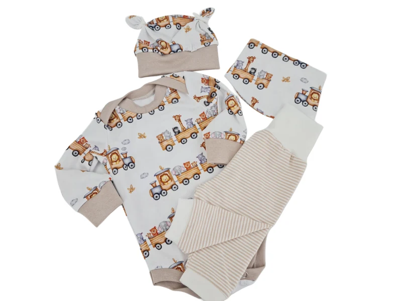 Baby und Kinder Streifen beige Größe 50-116 von Atelier MiaMia