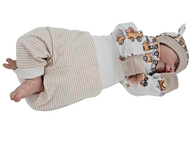 Baby und Kinder Streifen beige Größe 50-116 von Atelier MiaMia