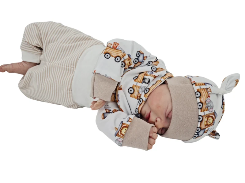 Baby und Kinder Streifen beige Größe 50-116 von Atelier MiaMia