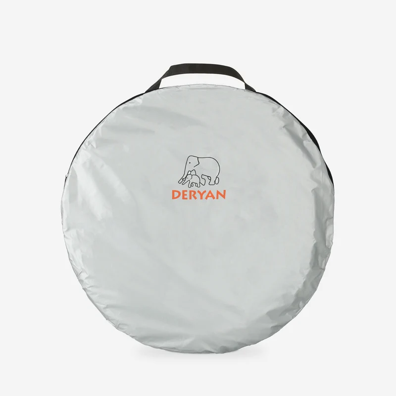 Deryan Luxuriöses Pop Up Strandzelt XXL - Anti-UV 50+ - Silber