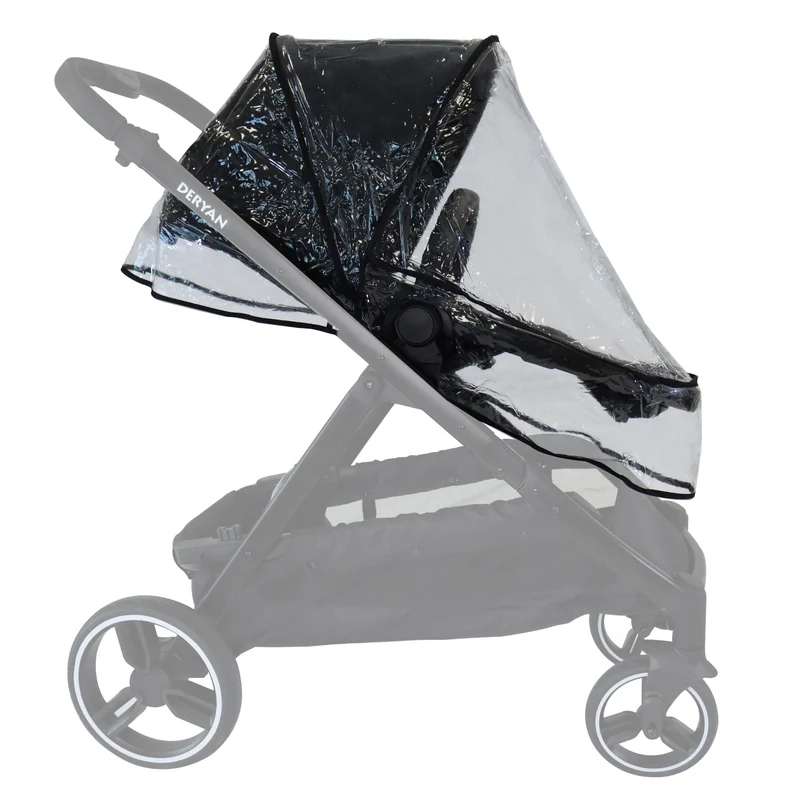 Deryan Evy Buggy Rain Cover - Transparenter Regenschutz für Kinderwagen - Regenhaube