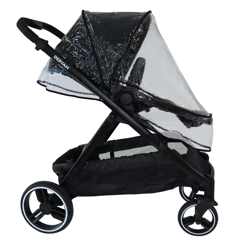 Deryan Evy Buggy Rain Cover - Transparenter Regenschutz für Kinderwagen - Regenhaube