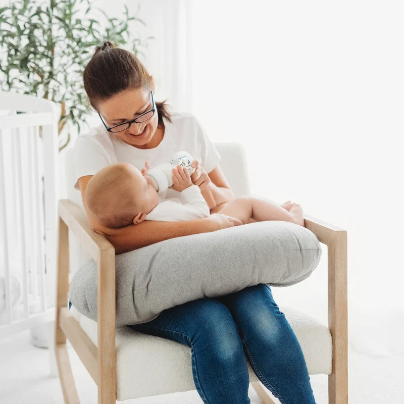 Dreamgenii Baby Feeding Pillow - Grey Jersey
