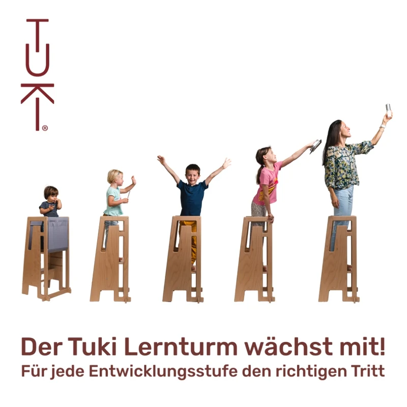 TUKI Lernturm + gratis Anti Rutschmatten Set