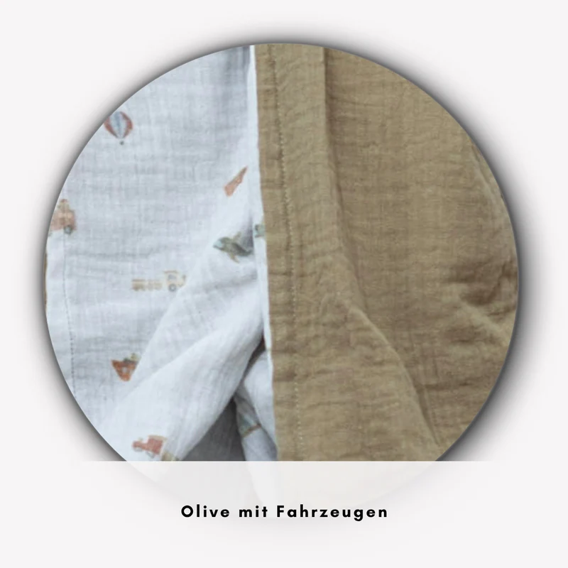 Musselin-Set für sonnige Abenteuer – Decke & Sonnenschutz im passenden Design