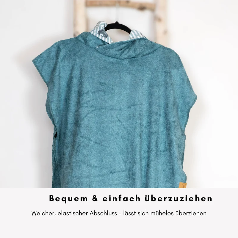 Badeponcho aus Bambus-Frottee – Leicht, saugstark & ideal für den Sommer "Mint"