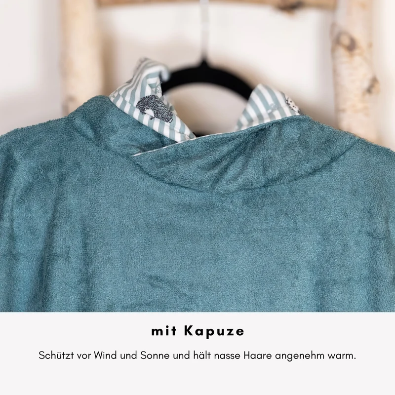 Badeponcho aus Bambus-Frottee – Leicht, saugstark & ideal für den Sommer "Mint"