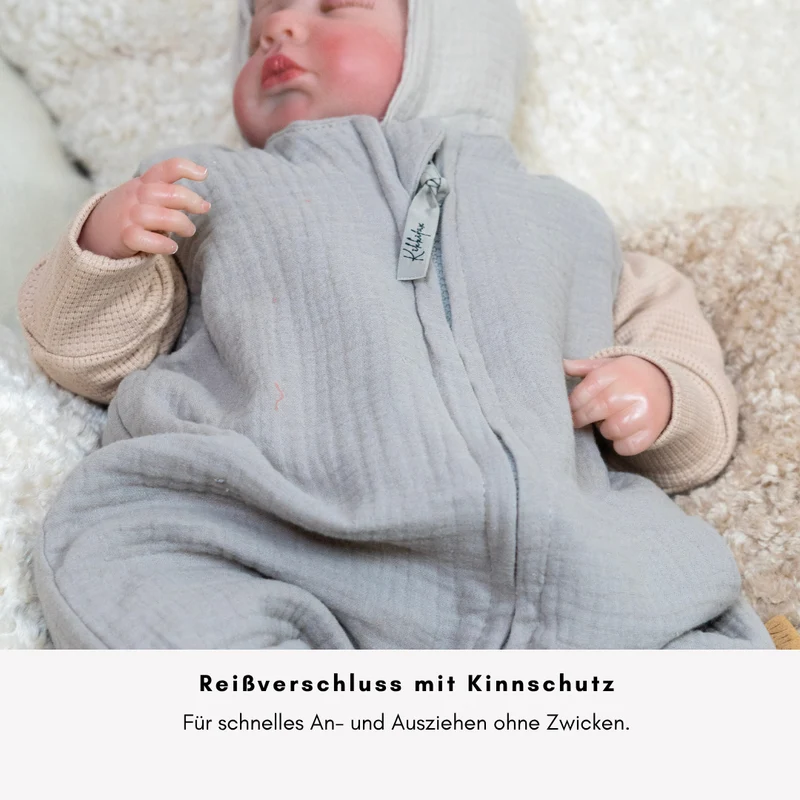 Musselin-Schlafsack mit Füßen – Für kleine Entdecker mit Freiheitsdrang "beige"