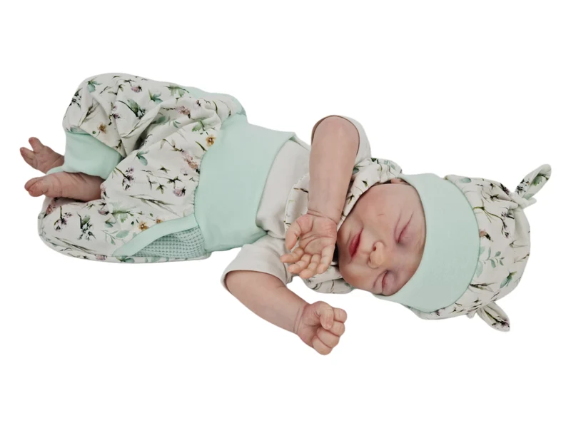 Coole Pumphose | Babyset Blumen Mint – Kurz & Lang bis Gr. 140 | Handmade