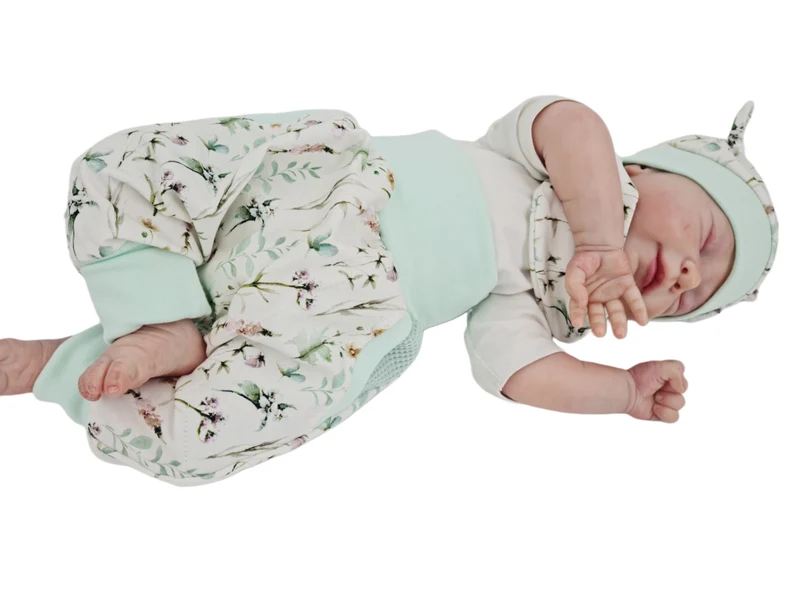 Coole Pumphose | Babyset Blumen Mint – Kurz & Lang bis Gr. 140 | Handmade