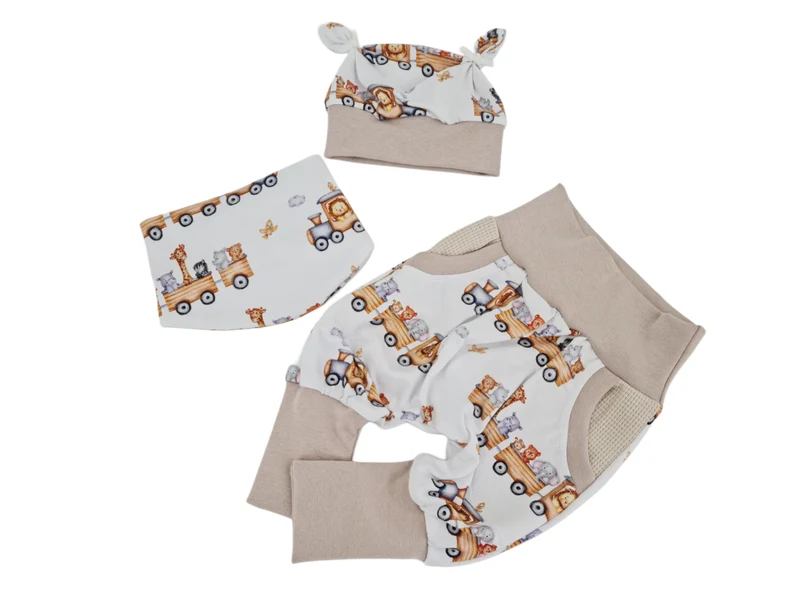 Coole Pumphose | Babyset Zug & Transportmotiv – kurz & lang bis Gr. 140 | Handmade