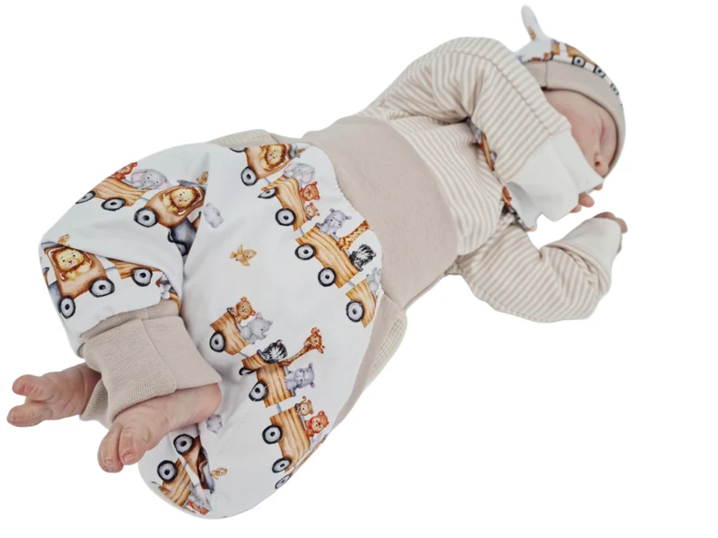 Coole Pumphose | Babyset Zug & Transportmotiv – kurz & lang bis Gr. 140 | Handmade