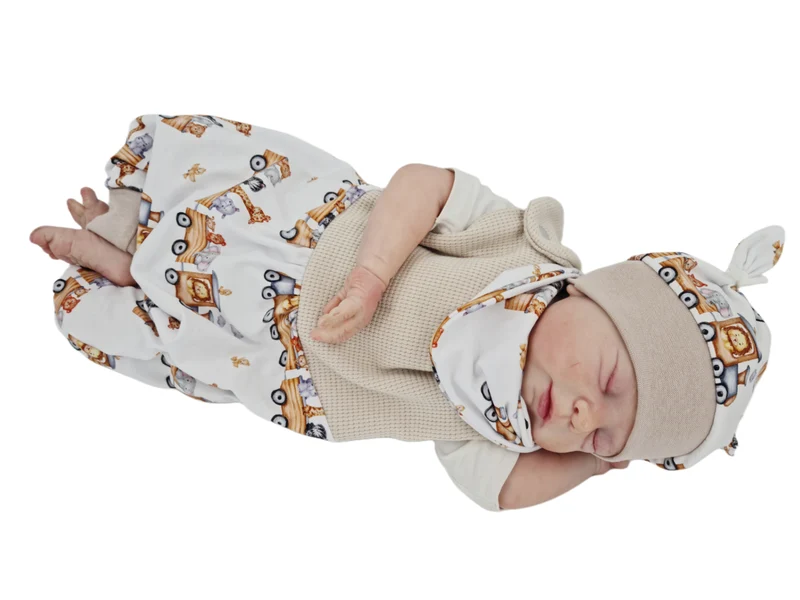 Mitwachs-Strampler | Babyset Zugmotiv – kurz & lang bis Gr. 98 | Handmade