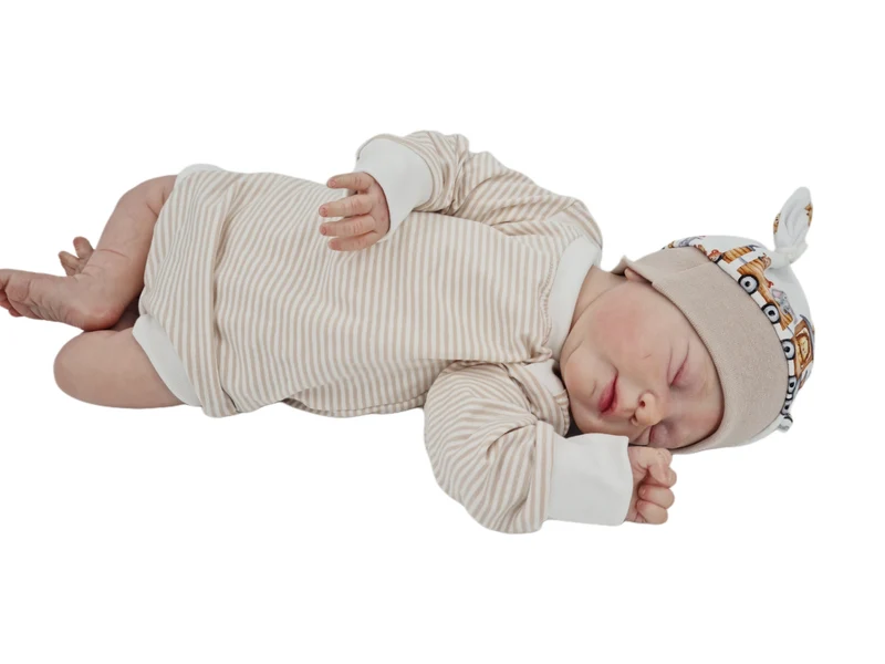 Mitwachs-Body | Babyset Streifen Beige – kurz & lang – bis Gr. 98 | Handmade