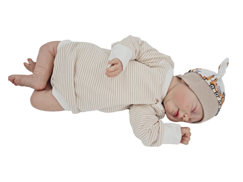 Mitwachs-Body | Babyset Streifen Beige – kurz & lang – bis Gr. 98 | Handmade