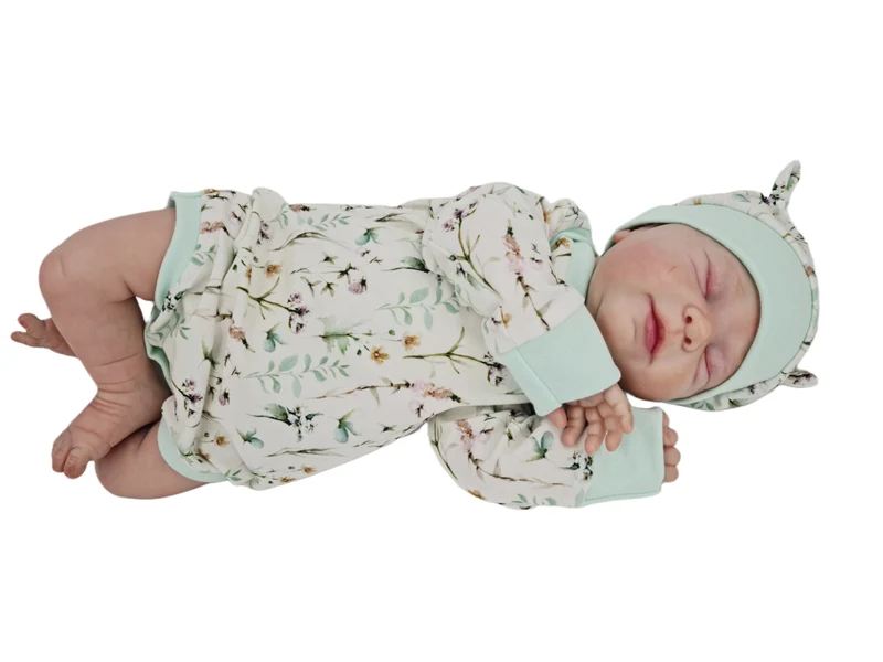 Mitwachs-Body | Babyset Blumen Muster – kurz & lang bis Gr. 98 | Handmade