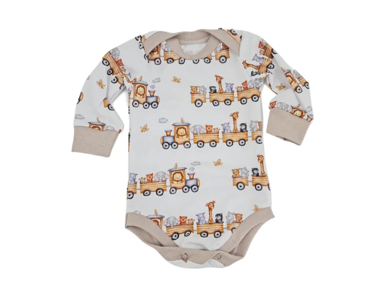 Mitwachs-Body | Babyset Zugmotiv – kurz & lang bis Gr. 98 | Handmade