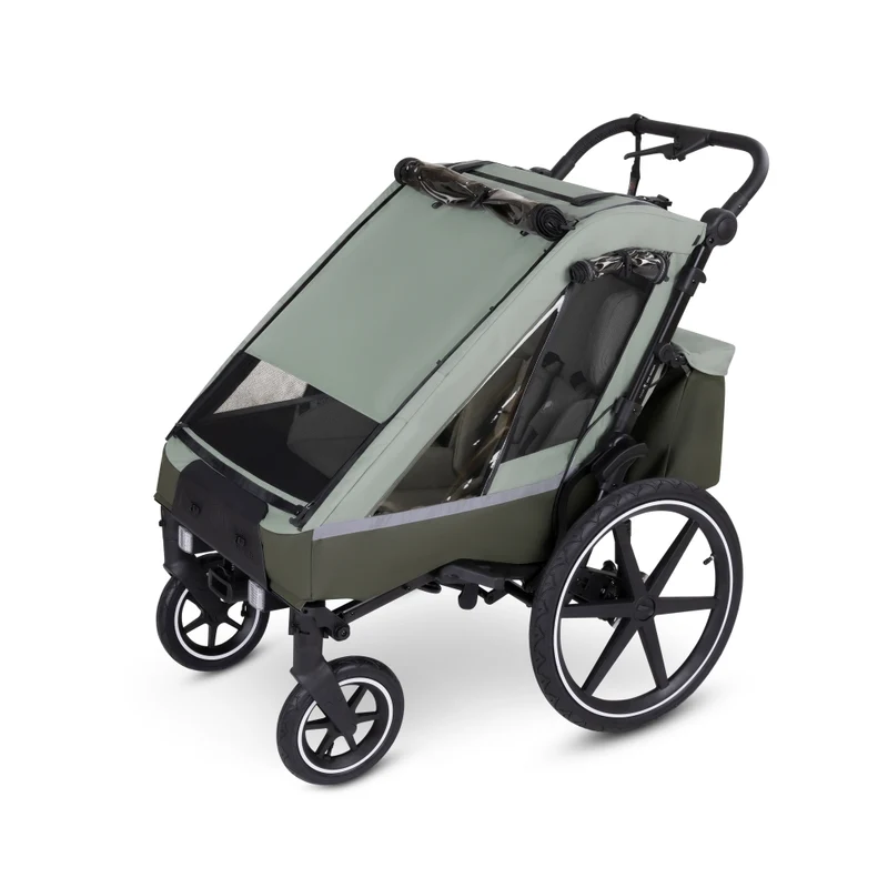 ABC Design Fahrradanhänger TOUR 2 Olive Newborn Bundle Set
