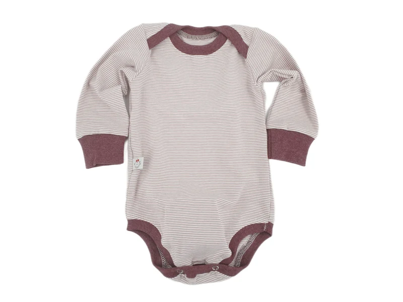 Mitwachs-Body | Babyset Altrosa Streifen – kurz & lang bis Gr. 98 | Handmade
