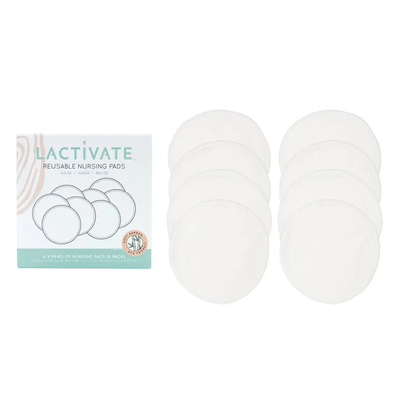 Lactivate Reusable Mixed White Nursing Pads- 8pk