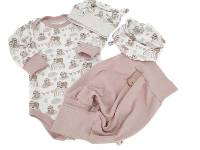 Coole Pumphose | Babyset altrosa – kurz & lang bis Gr. 140 | Handmade